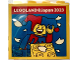 Part No: 30144pb460  Name: Brick 2 x 4 x 3 with LEGOLAND Japan 2023, Jester Minifigure and Yellow and Blue Bricks Pattern