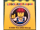 Part No: 30144pb469  Name: Brick 2 x 4 x 3 with LEGOLAND Japan and Male Construction Worker Minifigure with Red Helmet in White Circles Pattern