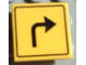 Part No: 30258pb005  Name: Road Sign 2 x 2 Square with Clip with Arrow Right Turn Pattern