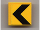 Part No: 30258pb011  Name: Road Sign 2 x 2 Square with Clip with Black Chevron Pattern (Sticker) - Set 8364