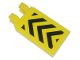 Part No: 30350apb001  Name: Tile, Modified 2 x 3 with 2 Clips Angled with Black and Yellow Danger Stripes Pattern