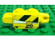 Part No: 30386pb02  Name: Hinge Brick 1 x 2 Locking, 9 Teeth with Black and Yellow Danger Stripes and 'WR' Logo Pattern on Both Sides (Stickers) - Set 8899