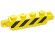 Part No: 30387pb012  Name: Hinge Brick 1 x 4 Locking, 9 Teeth with Black and Yellow Thin Danger Stripes (4 Black Stripes), Yellow Corners Pattern on Both Sides (Stickers) - Set 60123