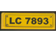 Part No: 30413pb009  Name: Panel 1 x 4 x 1 with Black 'LC 7893' and 4 Screws Pattern (Sticker) - Set 7893