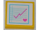 Part No: 3068pb0754  Name: Tile 2 x 2 with Pink Heart and Medical Chart Pattern (Sticker) - Set 3188