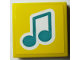 Part No: 3068pb2625  Name: Tile 2 x 2 with Dark Turquoise Music Note with White Outline Pattern (Sticker) - Set 40385
