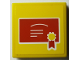 Part No: 3068pb2626  Name: Tile 2 x 2 with Red Certificate and Award Ribbon Pattern (Sticker) - Set 40385