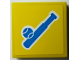 Part No: 3068pb2627  Name: Tile 2 x 2 with Dark Azure Baseball and Bat with White Outline Pattern (Sticker) - Set 40385