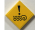 Part No: 3068pb2663  Name: Tile 2 x 2 with Water Currents Danger Sign with Exclamation Mark Pattern (Sticker) - Set 41445