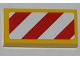 Part No: 3069pb0231  Name: Tile 1 x 2 with Red and White Danger Stripes (White Corners) Pattern (Sticker) - Set 5884