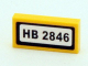Part No: 3069pb0236  Name: Tile 1 x 2 with 'HB 2846' Pattern (Sticker) - Set 4204