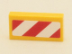 Part No: 3069pb0238L  Name: Tile 1 x 2 with Red and White Danger Stripes (Red Corners) Pattern Model Left Side (Sticker) - Sets 4204 / 60152