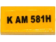 Part No: 3069pb0372  Name: Tile 1 x 2 with 'K AM 581H' Pattern (Sticker) - Set 76026