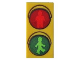 Part No: 3069pb0415  Name: Tile 1 x 2 with Traffic Light with Minifigure Green Walk and Red Stop Pattern