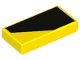 Part No: 3069pb0461R  Name: Tile 1 x 2 with Black Thick Stripe on Yellow Background Pattern Model Right Side