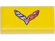 Part No: 3069pb0466  Name: Tile 1 x 2 with Chevrolet Corvette Racing Logo Pattern (Sticker) - Set 75870