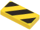 Part No: 3069pb1035  Name: Tile 1 x 2 with Black and Yellow Danger Stripes (Small Yellow Corners) Pattern