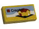 Part No: 3069pb1054  Name: Tile 1 x 2 with LEGO Creator Set Box Art, Yellow House with Red Roof Pattern (Sticker) - Sets 40528 / 40574