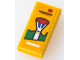 Part No: 3069pb1086  Name: Tile 1 x 2 with Red and White Legoland Park Tower on Yellow Background Pattern (Sticker) - Set 40346