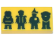Part No: 3069pb1411  Name: Tile 1 x 2 with Dark Green Dorothy Gale, Scarecrow, Tin Man and Cowardly Lion Silhouettes Pattern