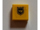 Part No: 3070pb054  Name: Tile 1 x 1 with Black Fire Logo Badge Pattern (Sticker) - Set 7240