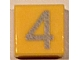 Part No: 3070pb064  Name: Tile 1 x 1 with Silver Number 4 Pattern