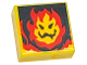 Part No: 3070pb227  Name: Tile 1 x 1 with Red Flames and Black Face Pattern (Super Mario Lethal Lava Land)