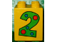 Part No: 31110pb010  Name: Duplo, Brick 2 x 2 x 2 with Number 2 with Polka Dots Pattern