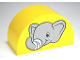 Part No: 31213pb023  Name: Duplo, Brick 2 x 4 x 2 Slope Curved Double with Light Bluish Gray Elephant Head with White Bandage on Trunk Pattern