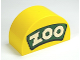 Part No: 31213pb024  Name: Duplo, Brick 2 x 4 x 2 Slope Curved Double with White 'ZOO' on Green Background Pattern
