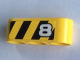 Part No: 32523pb23L  Name: Technic, Liftarm Thick 1 x 3 with Black and Yellow Danger Stripes and Number 8 Pattern Model Left Side (Sticker) - Set 8264
