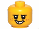 Part No: 33464pb03  Name: Minifigure, Baby / Toddler Head with Neck with Black Eyes, White Pupils, Dark Orange Freckles, and Open Mouth Smile with Missing Tooth Pattern