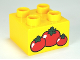 Part No: 3437pb053  Name: Duplo, Brick 2 x 2 with 3 Red Tomatoes Pattern