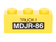 Part No: 3622pb066  Name: Brick 1 x 3 with 'TRUCK 1' and 'MDJR-86' Pattern (Sticker) - Set 76051