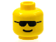 Part No: 3626bp04  Name: Minifigure, Head Glasses with Black Sunglasses and Standard Grin Pattern - Blocked Open Stud