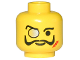 Part No: 3626bpa7  Name: Minifigure, Head Glasses with Monocle, Scar, and Moustache Pattern - Blocked Open Stud
