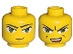 Part No: 3626bpb0017  Name: Minifigure, Head Dual Sided Exo-Force Green Eyes with Smirk / Open Mouth Angry Pattern (Ha-Ya-To) - Blocked Open Stud