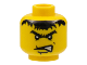Part No: 3626bpb0060  Name: Minifigure, Head Male Scar Across Lip, Angry Black Eyebrows and Messy Hair Pattern (Dracus) - Blocked Open Stud