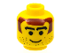 Part No: 3626bpb0103  Name: Minifigure, Head Male Brown Hair, Thick Arched Eyebrows and Stubble Pattern - Blocked Open Stud