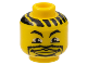 Part No: 3626bpb0117  Name: Minifigure, Head NBA with Lips and Goatee and Hair Stripes Pattern - Blocked Open Stud