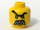 Part No: 3626bpb0294  Name: Minifigure, Head Male Angry Black Unibrow, Moustache, Pointed Teeth Pattern - Blocked Open Stud