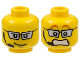 Part No: 3626bpb0303  Name: Minifigure, Head Dual Sided Silver Glasses, Headset, Smile / Scared Pattern - Blocked Open Stud