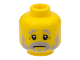 Part No: 3626bpb0327  Name: Minifigure, Head Beard Scruffy Light Bluish Gray, Downturned Mouth and Eyebrows, Crow's Feet Wrinkles Pattern - Blocked Open Stud