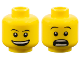Part No: 3626bpb0333  Name: Minifigure, Head Dual Sided Thin Black Eyebrows, Open Mouth Smile with Top Teeth / Surprised Pattern - Blocked Open Stud