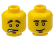 Part No: 3626bpb0363  Name: Minifigure, Head Dual Sided Bushy Eyebrows and Goatee / Worried Pattern - Blocked Open Stud