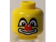 Part No: 3626bpb0437  Name: Minifigure, Head Big Eyes with White Pupils, Red Nose and Large White Mouth Pattern (Clown) - Blocked Open Stud