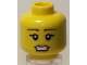 Part No: 3626bpb0439  Name: Minifigure, Head Female Reddish Brown Eyebrows, Pink Lips, Open Mouth Pattern - Blocked Open Stud