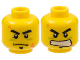 Part No: 3626bpb0445  Name: Minifigure, Head Dual Sided Red Scars, Scowl / Determined Pattern - Blocked Open Stud