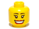 Part No: 3626bpb0502  Name: Minifigure, Head Female with Large Red Lips, Open Mouth Smile with Teeth, Black Eyebrows, Thin Eyelashes and White Pupils Pattern - Blocked Open Stud