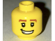 Part No: 3626bpb0510  Name: Minifigure, Head Male Thick Reddish Brown Eyebrows, White Pupils and Lopsided Grin with Teeth Pattern - Blocked Open Stud